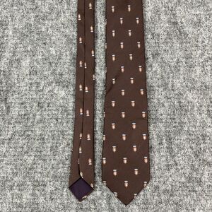 John Weitz Burma Tie Mens Brown Polyster‎ 53" Long 3" Wide Vintage 1970s Crest